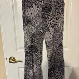 Jessica Simpson Black and Lavender Paisley Palazzo Pants